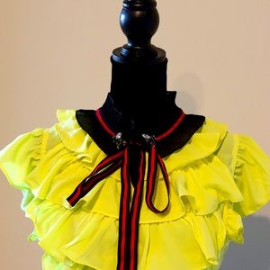 Yellow Ruffle Blouse